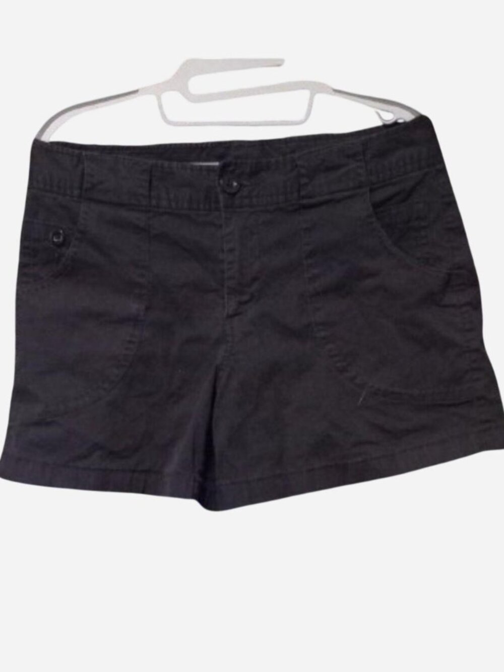 Black micro shorts with pockets